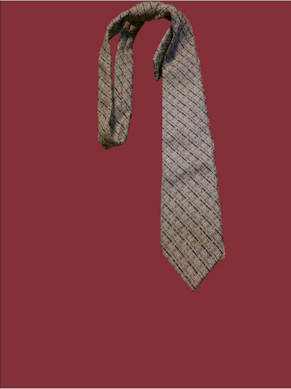 4/$67 Deal! Dior Men's Vintage Gray and Blue Patterned Tie